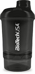 BioTech USA Shaker Nano transparentní černá 300 ml + 150 ml