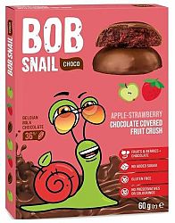 BOB snail Ovocná pochúťka v čokoláde jablko/jahoda 60 g