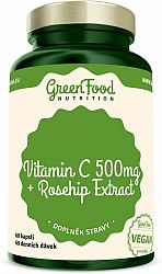GreenFood Vitamín C 500 + Extrakt zo šípok 60 kapsúl