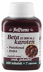 MedPharma Beta karotén 10.000 m.j. + Panthenol + PABA 100 + 7 kapslí ZDARMA