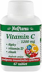 MedPharma Vitamín C 1200 mg + šípky + vitamín D + zinok 67 tabliet
