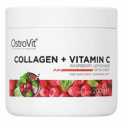 OstroVit Collagen + Vitamín C malina/mäta 200 g