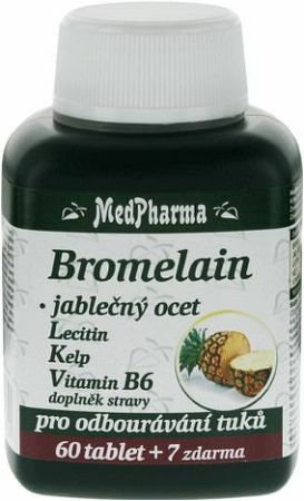 MedPharma Bromelain 300 mg + jabl. ocet + Lecitin + kelp + B6 67 tabliet