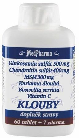 MedPharma Glukosamin sulfát (chondroitín, MSM, kurkuma) KĹBY 67 tabliet