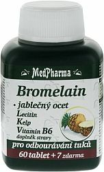 MedPharma Bromelain 300 mg + jabl. ocet + Lecitin + kelp + B6 67 tabliet